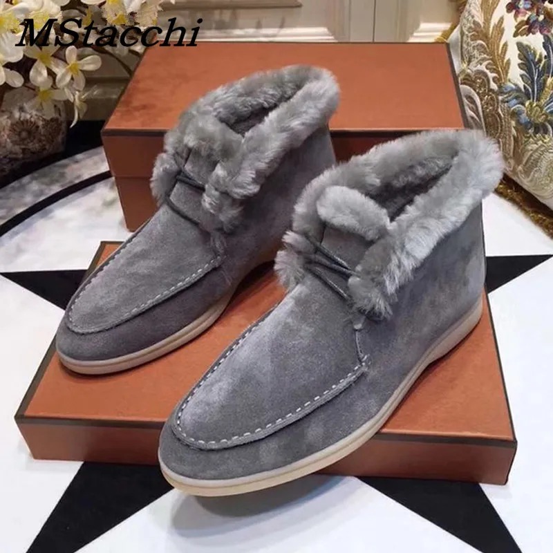 Mcacchi/Лидер продаж; женские ботильоны для женщин; замшевые зимние ботинки на шнуровке; зимняя удобная обувь на плоской подошве; женские шерстяные ботинки