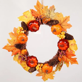 

Christmas Maple Leaf Garland Autumn Pumpkin Home Decorate Thanksgiving