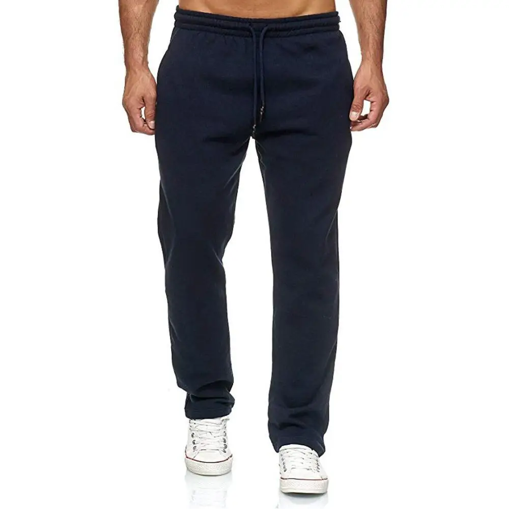 Winter Cotton Sweatpants Long Pants Solid Men Straight Pants Basketball Run Football Jogging Men Fitness Sport Trousers s26 - Цвет: Синий