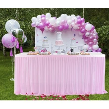 6/9/14ft Юбка для стола покрытие на день рождения свадебные праздничные вечерние Декор Водонепроницаемый Скатерти jupe де mariage Меса, Декор