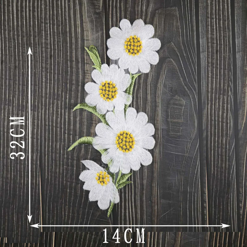 Sunflower Embroidery Patches 1 Set for Clothing Clothes Sticker Stripe Sew-on Dress Applique DIY Hole Repair