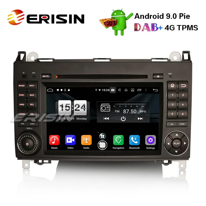Erisin ES7702B " DAB+ Радио Android 9,0 автомобильный dvd-плеер gps 4G для Mercedes A/B класс спринтер Вито виано Crafter