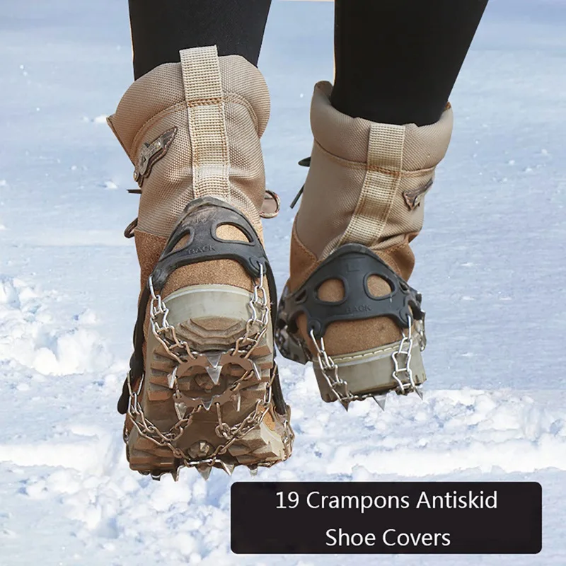 На открытом воздухе 19-зуб Non-slip Нержавеющая сталь форма для льда бахилы на открытом воздухе скалолазания