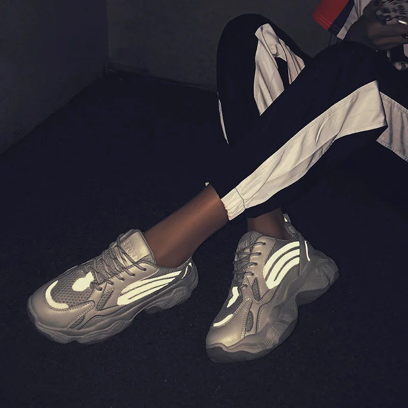 

Douyin Celebrity Style Night Light Mesh INS Super Fire Intellectual Smoked Dad Shoes Breathable Sports WOMEN'S Shoes
