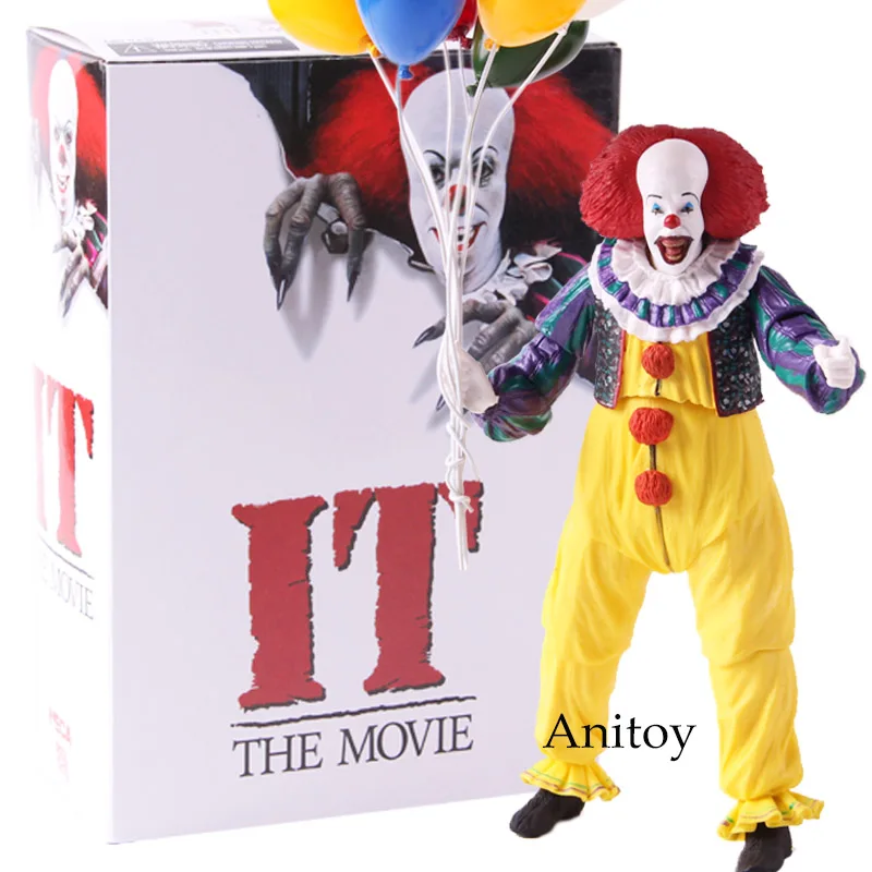 NECA Stephen King's It Pennywise набор аксессуаров ПВХ клоун Pennywise фигурка Коллекционная модель игрушки - Цвет: B with colorful box