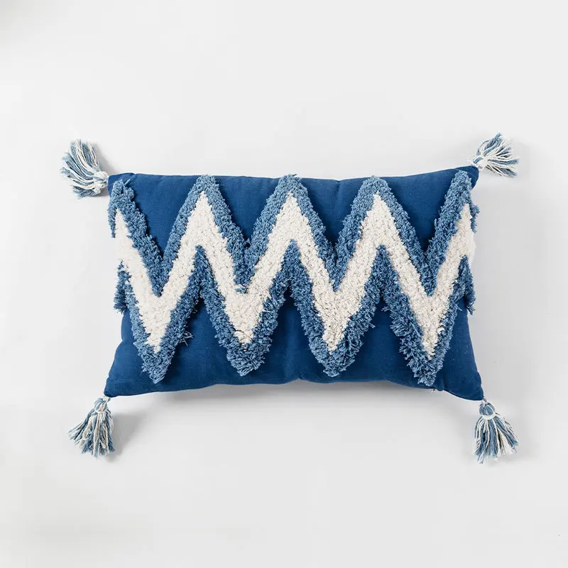 Moroccan Style Handmade Embroidery Cushion Cover Abstract Pillowcase Tassels Pillow Cover Home Decoration 45x45cm/30x50cm