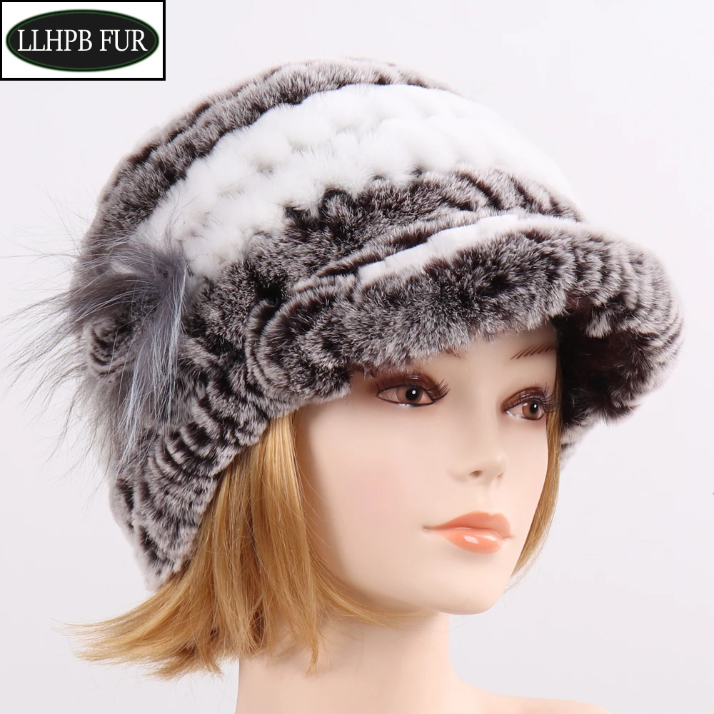 

Женская зимняя стандартная шапка, 100% натуральная мягкая Шапка-бини из меха кролика Рекс, женская трикотажная теплая детская шапка