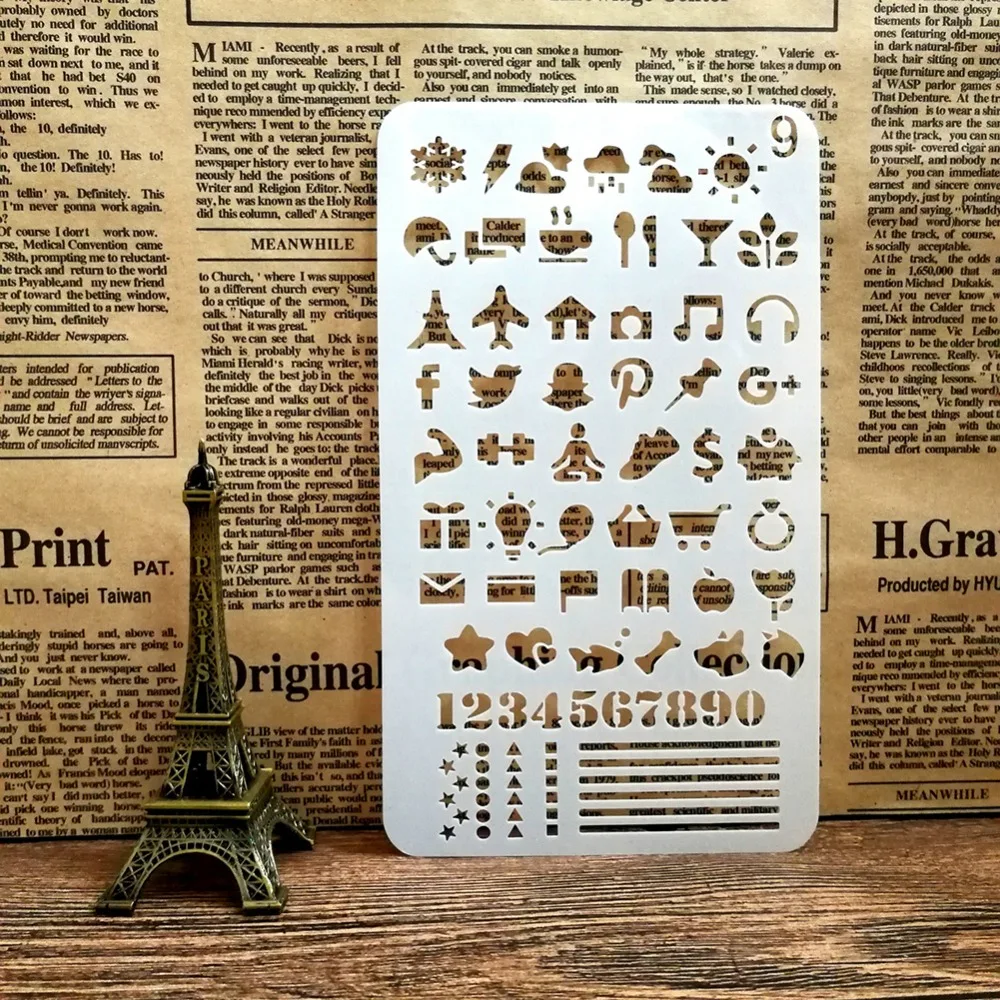 10 шт. ежедневник шаблон комплект пластиковых линеек для скрапбукинга DIY Рисунок(4X7 дюймов) прочный и удобный