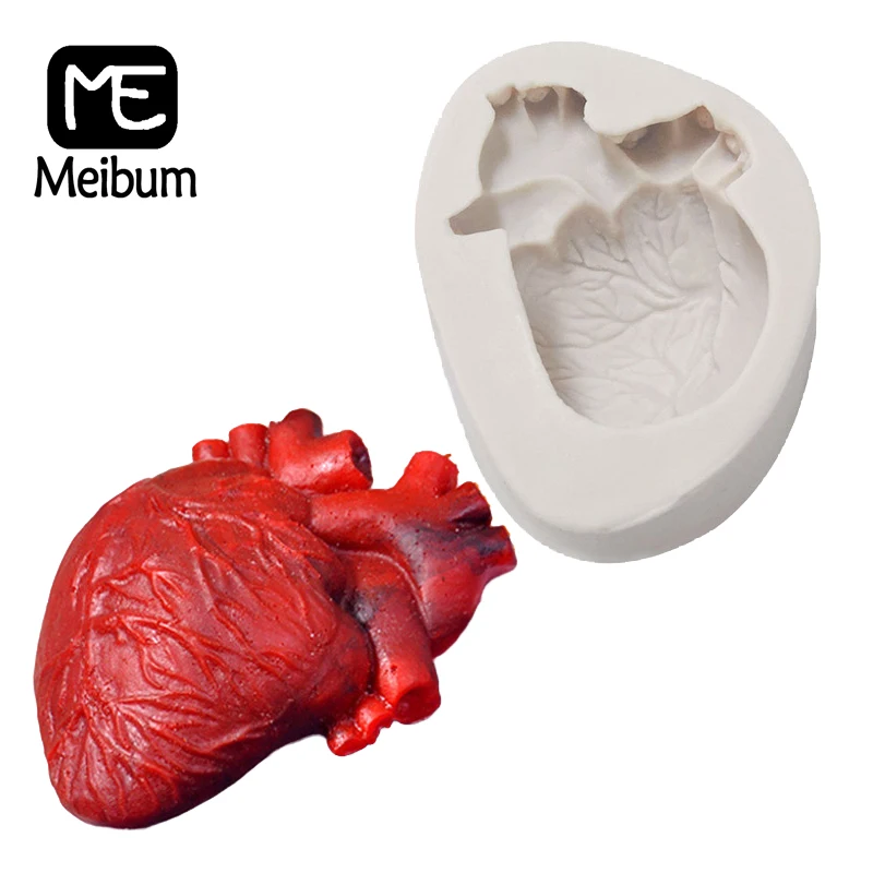 

Meibum Halloween 3D Heart Shape Silicone Fondant Cake Mold Chocolate Dessert Gum Paste Sugar Craft Moulds Decorating Tools