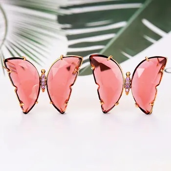 

Jimbora Luxury Romantic Lucky Crystal Elegant Butterfly Earrings Jewelry For Women Bridal Wedding Party Show High quality