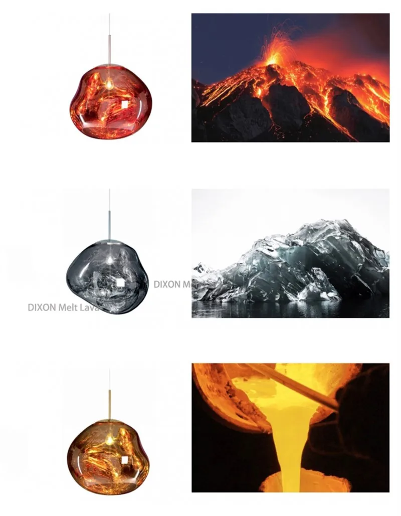 Постмодерн DIXON Melt Lava светодиодный подвесной светильник s стеклянный светильник для гостиной спальни светодиодный подвесной светильник для дома