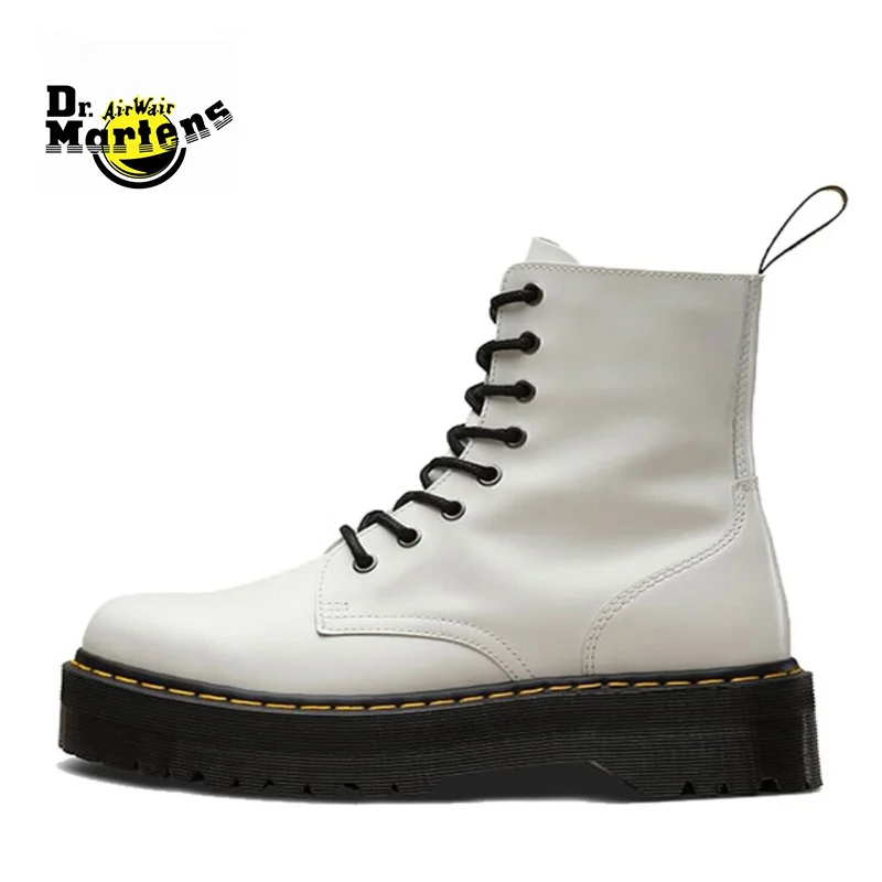 Dr.Martens Botines con cremallera lateral y parte inferior gruesa para  mujer, botines femeninos con plataforma de cuero, planos informales, a la  moda|Botas hasta el tobillo| - AliExpress
