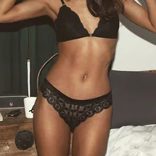 Женское сексуальное нижнее белье, трусики, стринги, кружева, цветочный бант, стринги, v-образный вырез, дышащие прозрачные трусы, трусики, нижнее белье