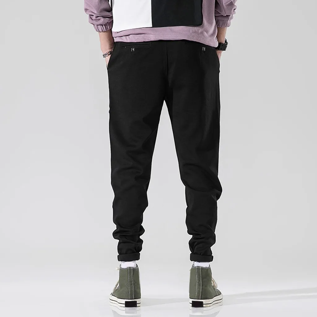 Повседневное брюки Для мужчин хлопок Slim Fit Мужские брюки Чинос; Новая модная Повседневное на открытом воздухе карман пляжные брюки с эластичным поясом, длинные штаны