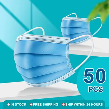 

3 Layers Filter Face Mask Earloop Nonwoven Anti-Dust Soft Masks Disposable Safety Breathable Unisex Masks 24 hours Shipping