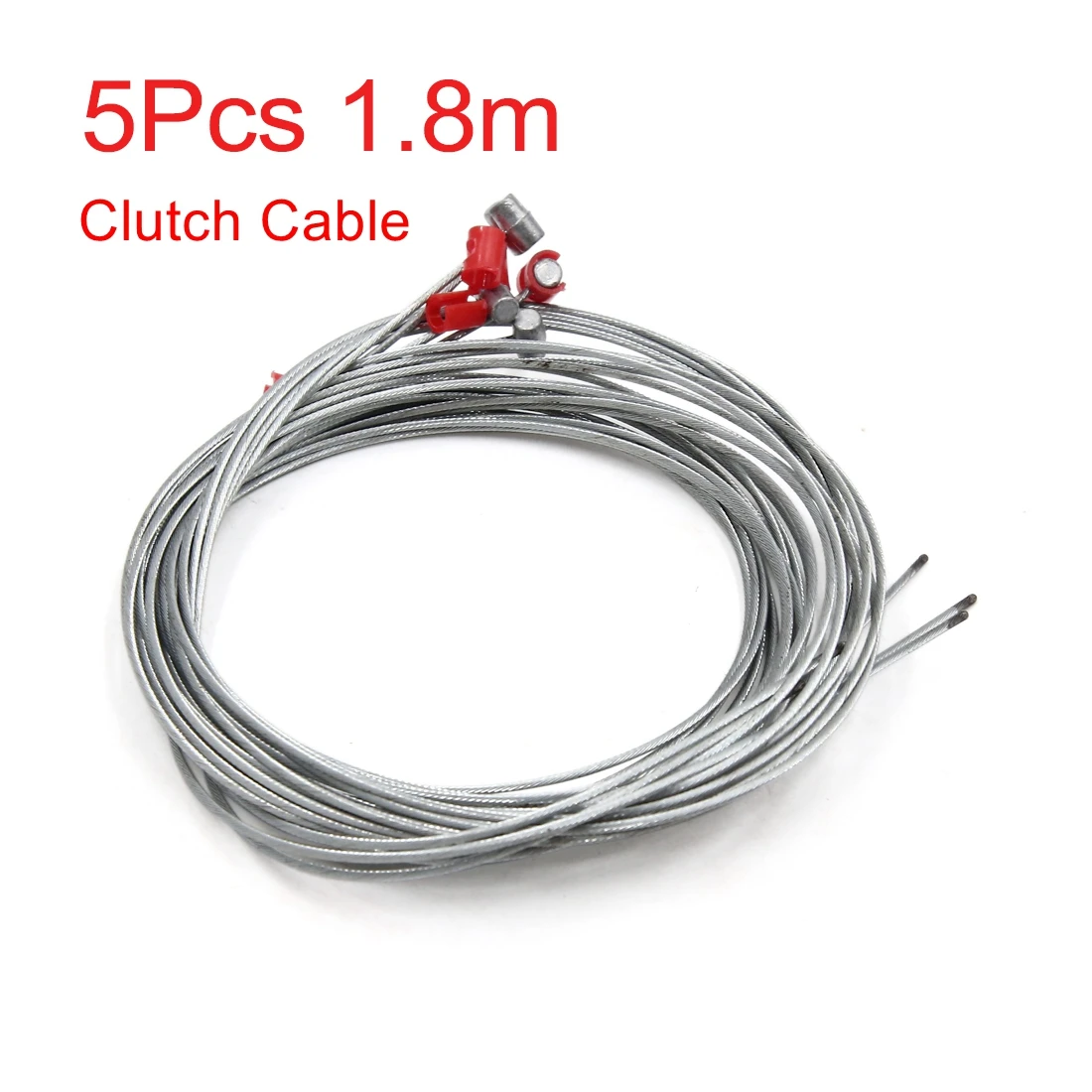 5Pcs Clutch Uxcell, универсальный, 2 шт., 1,8 м, длина, металлическая линия сцепления, кабель, провод тормоза, ускоритель, кабель, провод для мотоцикла, скутера - Цвет: 5Pcs Clutch