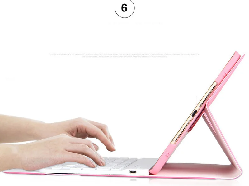 Клавиатура чехол для Apple, iPad, Складные PU Чехол-книжка со съемной Bluetooth Беспроводной клавиатура для iPad Tablet