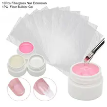 Дизайн ногтей нетканые шелковые Стекловолоконные гелевые наконечники набор для наращивания волокна Профессиональный Маникюрный Инструмент Набор для наращивания ногтей волоконные гелевые наконечники