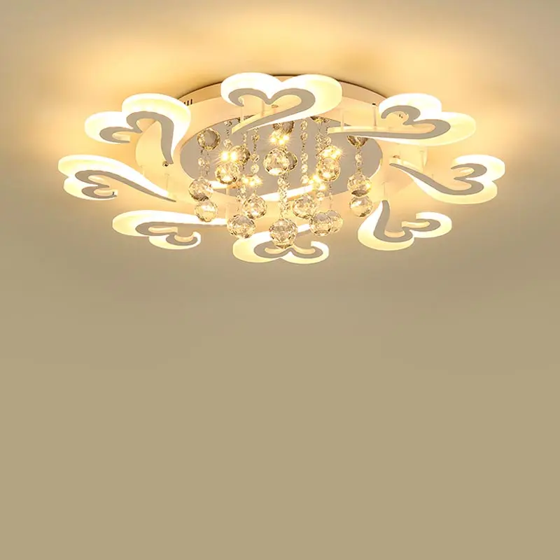 8 lights 70W Хрустальная светодиодная люстра, современная лампа для гостиной, спальни, кухни, внутреннее освещение, домашний декор, светильник, светильники, белый металлический блеск - Цвет абажура: 8 lights 70W