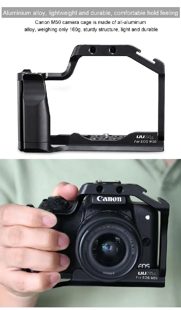 M50 M5 Arca БЫСТРОРАЗЪЕМНАЯ клетка C-M50 UURig профессиональная DSLR камера клетка для Canon EOS M50 Горячий башмак Arri отверстие 1/" 3/8" r60