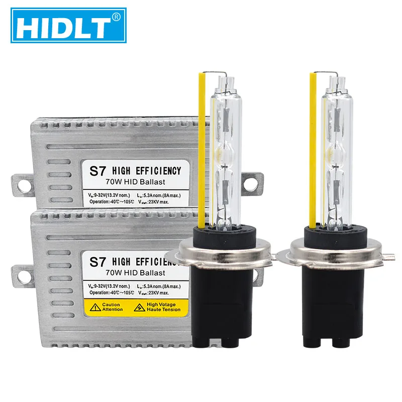 HIDLT 24V 70W DLT Slim Ballast HID Conversion Kit Xenon H1 H3 H7 H11 9005 9006 9012 D2H 5500K Fast Bright Replacment Bulb Kit