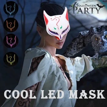 

Cute Best Voice Control Glowing Foxes Mask LED Halloween Bar KTV Festival Mask Party Masks LXY9