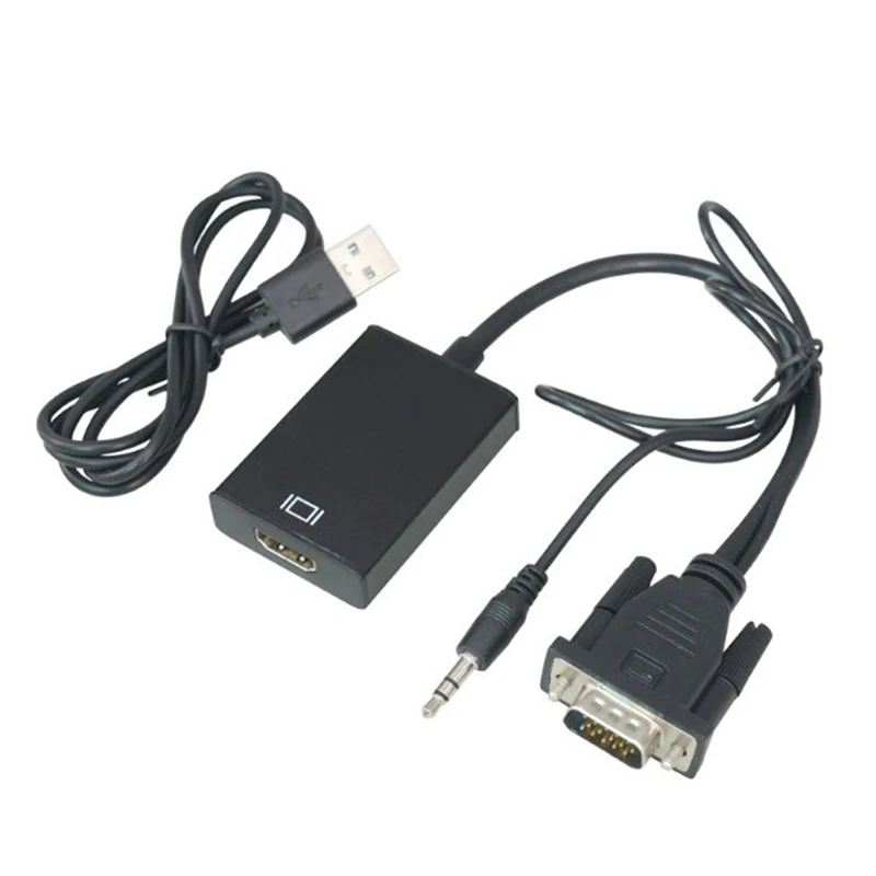 25 см VGA папа к HDMI Женский конвертер адаптер кабель с аудио выходом для ПК