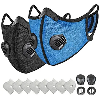 

Unisex With 8 Filters Half Face Reusable Activated Carbon Respirator Two Valves Mondkapjes Herbruikbaar Tapabocas Cubrebocas