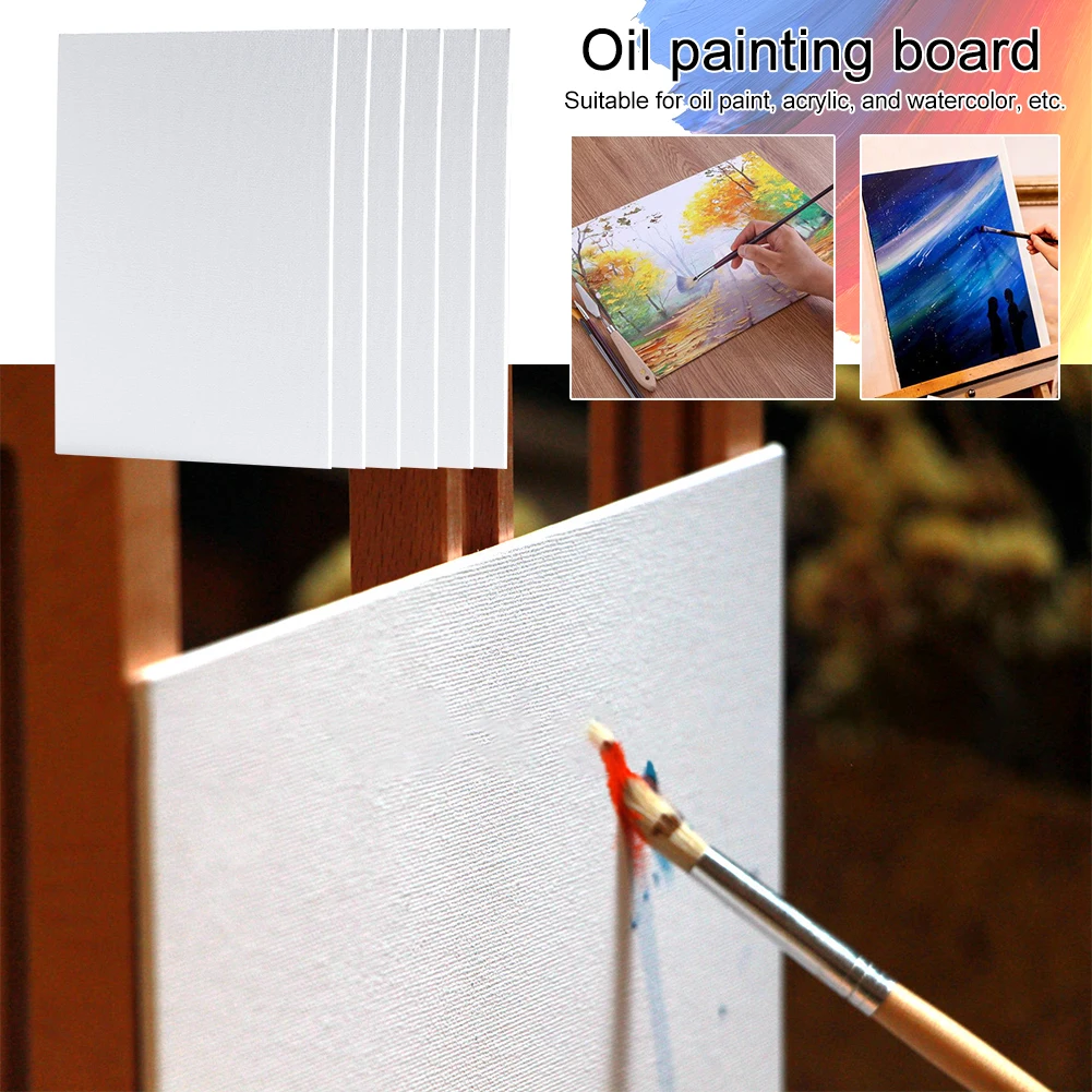 10pcs Oil Painting Artist Primed Canvas Panel Student Watercolor Beginner Acrylic Paint Art
