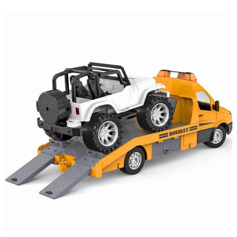 Double E E674 1/18 RC Truck Trailer Radio Controlled Car Tractor Traffic Police Road Wrecker construction vehicle toy for kids 3