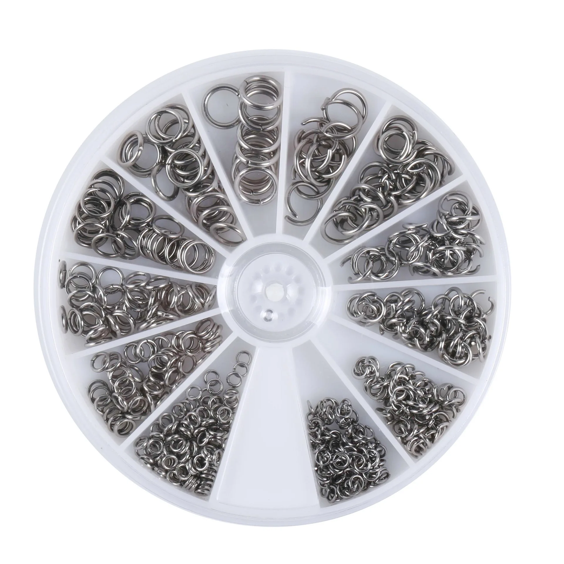 

1box 3-8mm Stainless Steel Open/Closed Rings Combination Set Necklace Pendant Connection Accessories DIY Jewelry Making Material