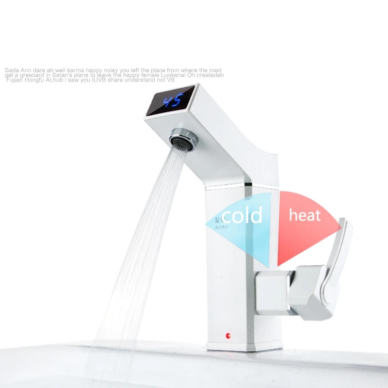 2500W LED Display Temperature Instant Tankless Hot Faucet Kitchen Shower Electric Faucet Heater EU Plug