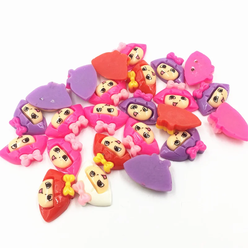 

20Pcs Mixed Cute Girl With Bowknot Cabochon Cameo Decoration Acrylic Flat Back Fashion Jewelry DIY Making Findings 24mm