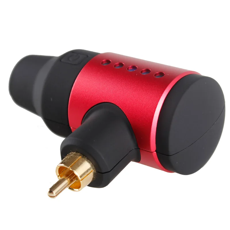 New Rechargable Battery Wireless Tattoo Power Supply For RCA/DC Tattoo Machine Gun Supply - Цвет: RCA Battery Red