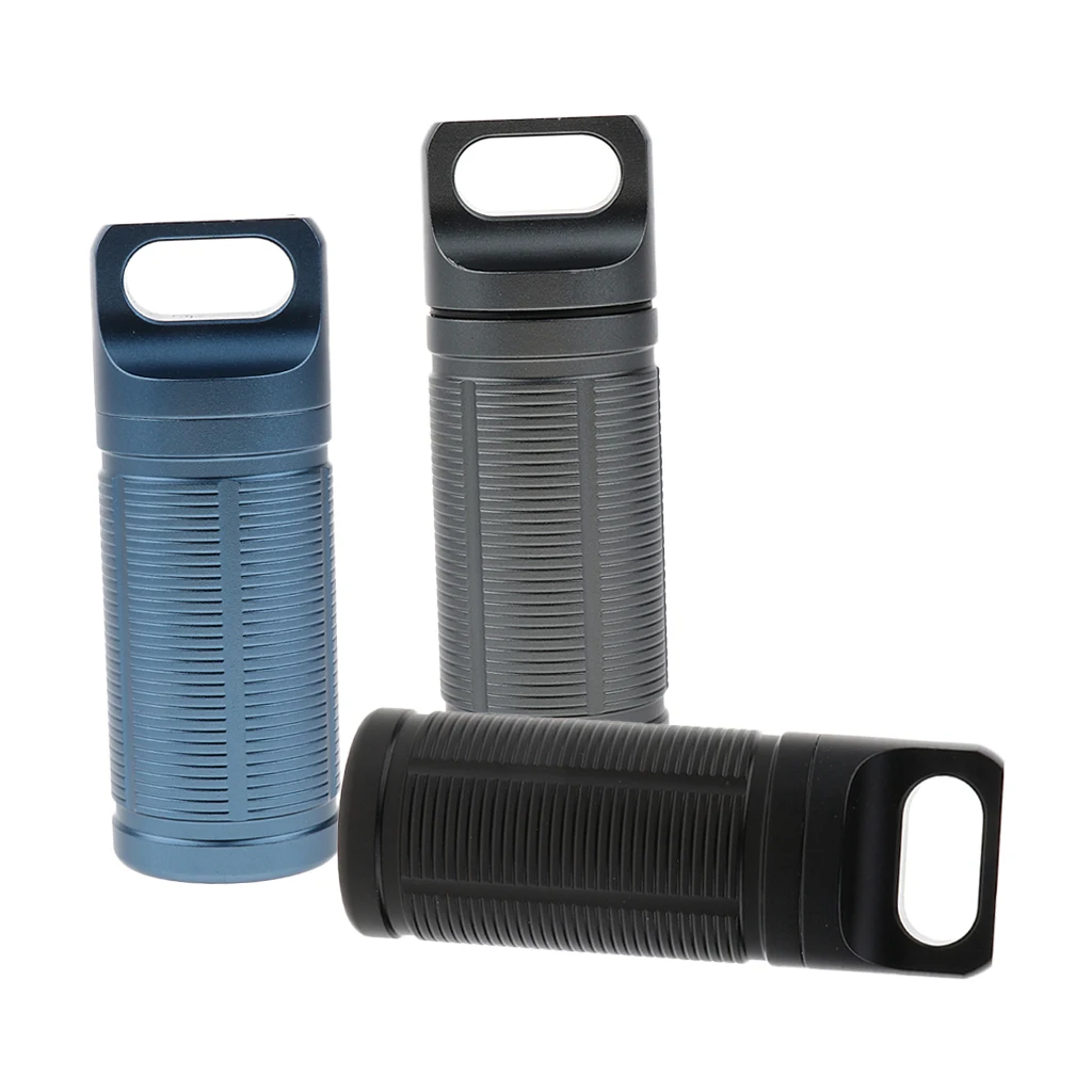3pcs Pill Case - Titanium Waterproof Mini Box Capsule Tablet Bottle for Sports Tool Pocket Gear, Multiuse Container Tank