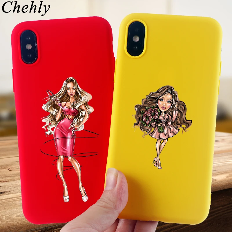 Fashion New Phone Case for IPhone 6s 7 8 11 Plus Pro X XS MAX XR Sexy Lady Cases Soft Silicone Fitted TPU Back Cover Accessories | Мобильные
