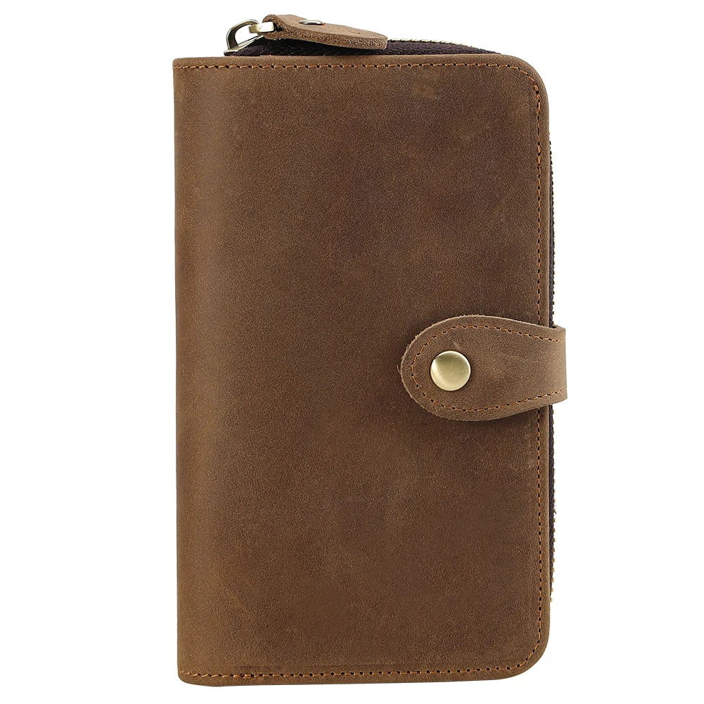 

Tiding Genuine leather men's wallet with coin bag zipper small bag purse new design dollar long wallet storage wallet 4027