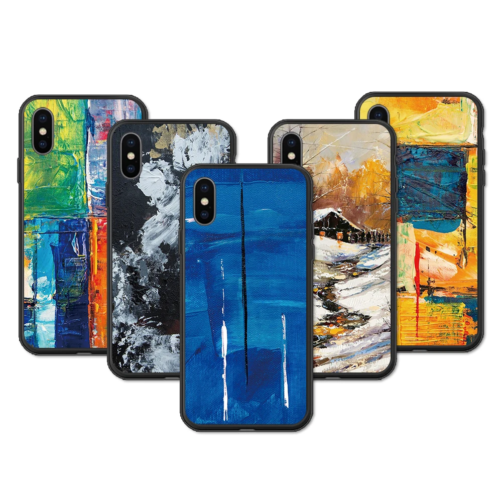 Phone Case For iphone XR X XS Max 6 6S 7 8 Plus 11 11Pro 5 oil painting Fashion New Soft Silicone Back Cover Shell coque | Мобильные