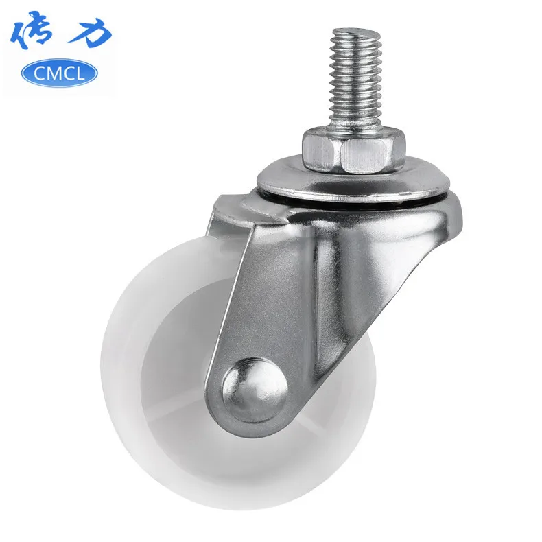 

Cross Border 2-Inch Screw Truckle M10 Pct White Pp Wire Teeth Universal Wheel Diameter 5 Centimeters Dog Cage Wheels Furniture C