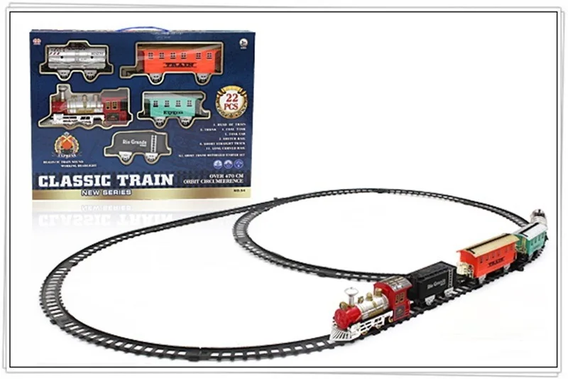

Model Vintage Steam Train Electric Sound-And-Light Rail Train Toy Children Boy Christmas Gift