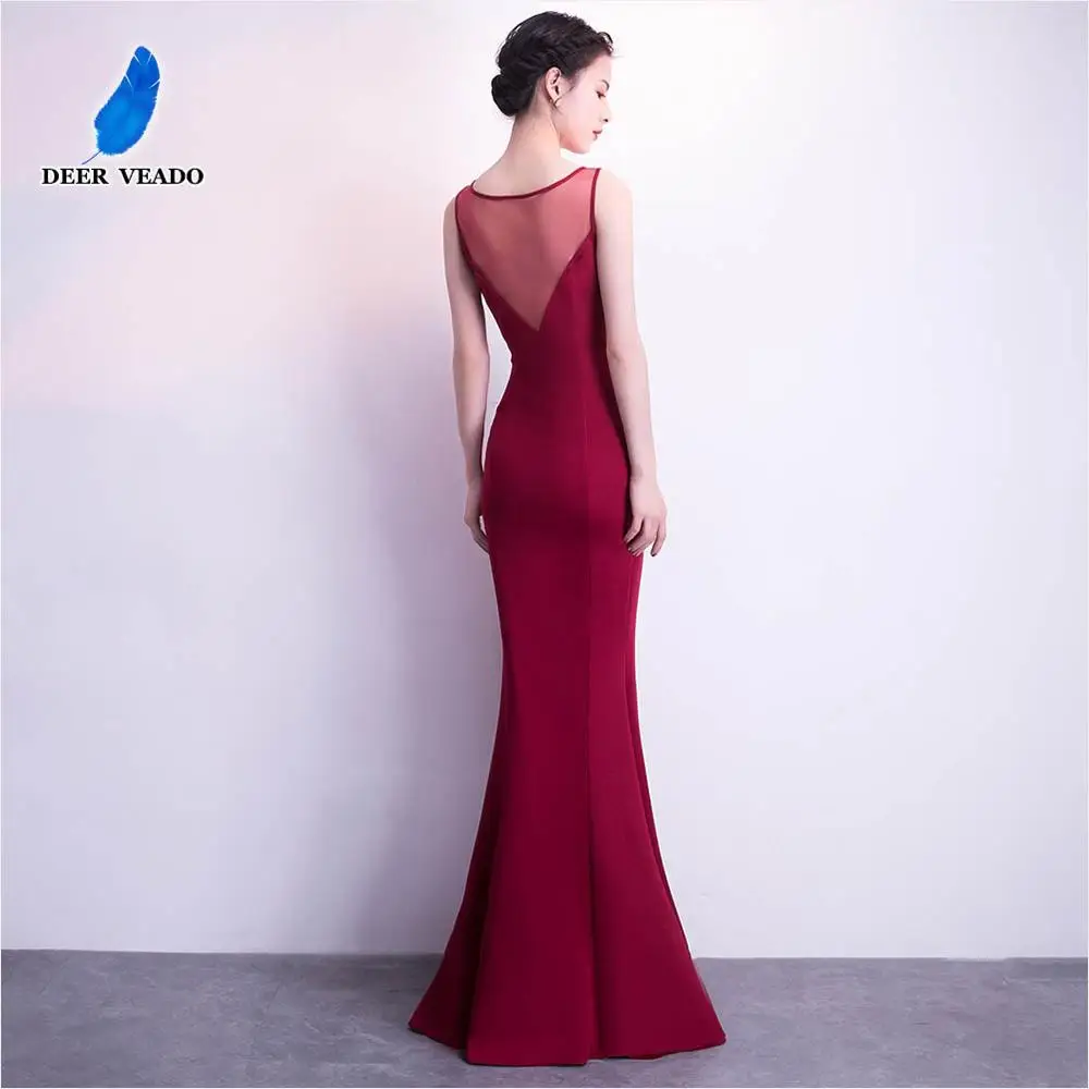 DEERVEADO сексуальные прозрачные длинные вечерние платья Robe De Soiree официальное вечернее платье вечерние платья-русалки платье K1005