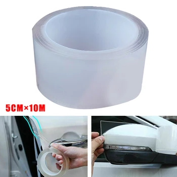 

1x 5cm*10M Car Sticker Nano Tape Sill Scuff Protector Door Edge Plate Sticker Bumper Body Anti Scratch Strip Easy Replacement