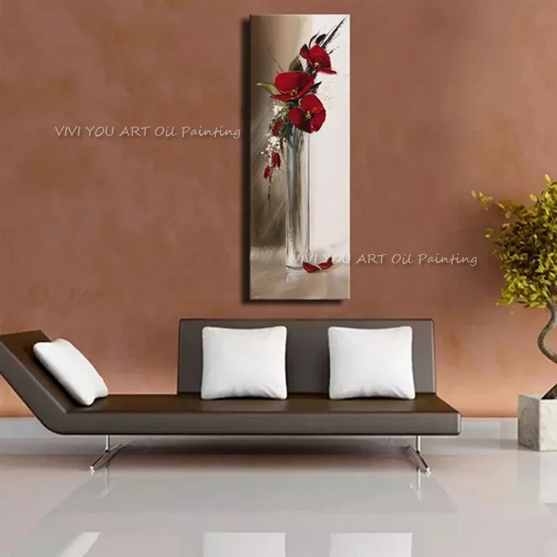 

Фиолетовый цвет декоративный цветок картина маслом Ручная работа тяжелая текстура с палитрой нож акриловая настенная живопись Бесплатная доставка