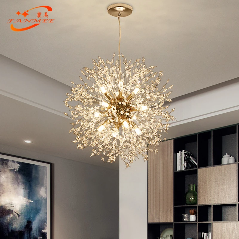 Moderno led lustre de cristal luz pingente