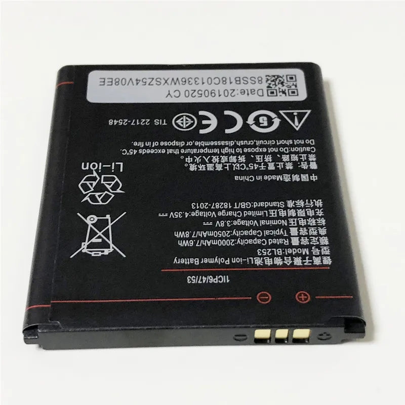 3,8 V 2050 мА/ч, BL253 для lenovo Vibe A1000 A1000M A2010 A2580 A2860 A2800-D A3600-D A3800-D Батарея
