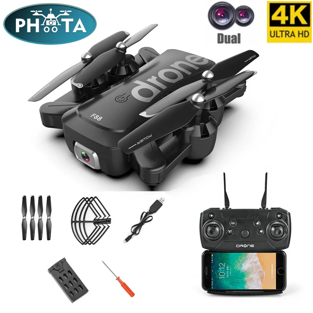 F88 складной Дрон RC Квадрокоптер портативный WiFi Дроны с 4K HD камерой режим