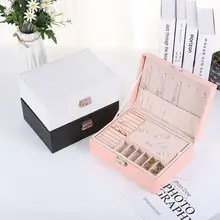 New European Style Double-Layer Velvet Jewelry Box, Large Capacity Portable Jewelry Storage Box, Large Space Jewelry Rack