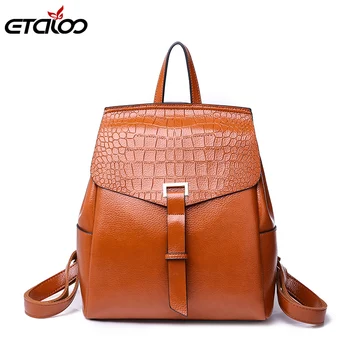 

2019 Women Leather Backpacks Vintage Female Shoulder Bag Sac a Dos Travel Ladies Bagpack Mochilas School Bags