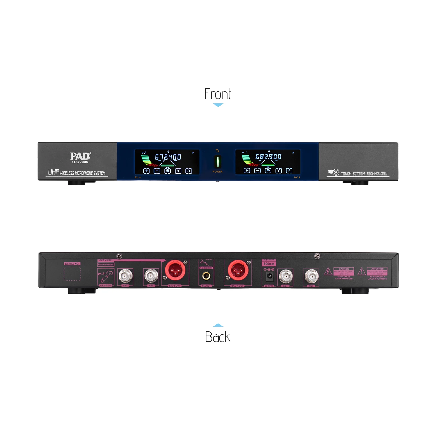 PAB U Q2000 многофункциональная al 100 Channel UHF Беспроводная микрофонная система истинное