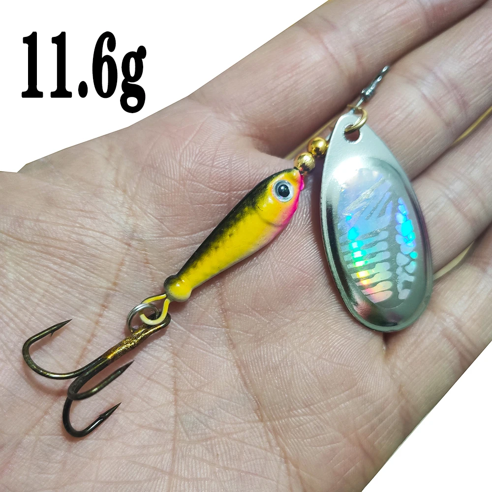 Rotating Spinner Fishing Lure 2.1-15gSpoon Sequins Metal Hard Bait Treble Hooks Wobblers Bass Pesca Tackle | Спорт и развлечения